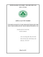 Ứng dụng gis quản lý thông tin quy hoạch trên Địa bàn thị trấn trảng bom, huyện trảng bom, tỉnh Đồng nai