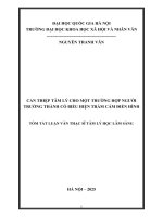 Can thiệp tâm lý cho một trường hợp người trưởng thành có biểu hiện trầm cảm Điển hình (tt)