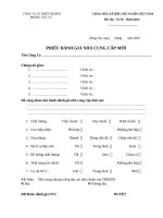 Phiếu Đánh giá nhà cung cấp mới123   mẫu