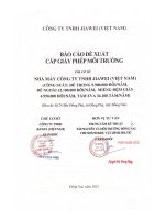 Báo cáo Đề xuất cấp giấy phép môi trường của cơ sở “nhà máy công ty tnhh jiawei (việt nam)