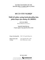 Thiết kế phân xưởng hydrodesulfua hóa phân Đoạn cặn chưng cất (rhds) (lê tuấn minh)