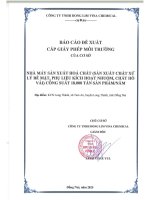 Báo cáo Đề xuất cấp giấy phép môi trường của công ty tnhh dong lim vina chemical