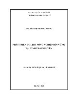 00050014159 phát triển du lịch nông nghiệp bền vững tại tỉnh thái nguyên