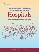 Joint commission international standards for hospitals 8th edition
Bộ tiêu chuẩn chất lượng JCI dành cho bệnh viện. Phiên bản thứ 8 ( 2025)