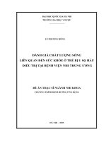 00050014115 Đánh giá chất lượng sống liên quan Đến sức khoẻ Ở trẻ bị u sọ hầu Điều trị tại bệnh viện nhi trung Ương