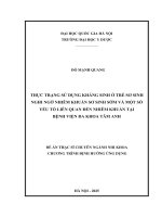 00050014093 thực trạng sử dụng kháng sinh Ở trẻ sơ sinh nghi ngờ nhiễm khuẩn sơ sinh sớm và một số yếu tố liên quan Đến nhiễm khuẩn tại bệnh viện Đa khoa tâm anh