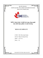 IUH | Báo cáo thực hành các quá trình và thiết bị trong công nghệ hóa học | SẤY ĐỐI LƯU