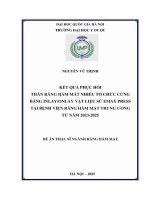 00050014085 Kết quả phục hồi thân răng hàm mất nhiều tổ chức cứng bằng inlay onlay vật liệu sứ Emax press tại Bệnh viện Răng Hàm Mặt Trung ương từ năm 2023-2025.