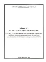 Báo cáo Đánh giá tác Động môi trường dự Án công ty cổ phần galaxy việt nam