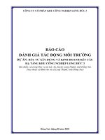 Báo cáo Đánh giá tác Động môi trường dự Án Đầu tư xây dựng và kinh doanh kết cấu hạ tầng kcn long Đức 3