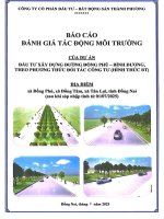Báo cáo Đánh giá tác Động môi trường dự Án Đầu tư xây dựng Đường Đồng phú bình dương