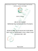 Đánh giá hiệu quả sử dụng Đất nuôi trồng thủy sản tại thành phố cà mau, tỉnh cà mau giai Đoạn 2021 2023