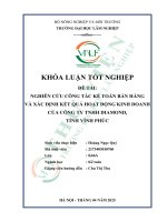 Nghiên cứu công tác kế toán bán hàng và xác Định kết quả hoạt Động kinh doanh của công ty tnhh diamond, tỉnh vĩnh phúc