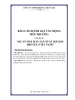 Báo cáo Đánh giá tác Động môi trường dự Án nhà máy sản xuất sợi màu brotex việt nam