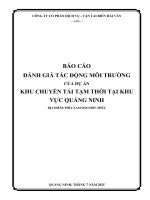 Báo cáo Đánh giá tác Động môi trường dự Án khu chuyển tỉa tạm thời tại khu vực quảng ninh