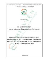 Đánh giá công tác cấp giấy chứng nhận quyền sử dụng Đất, quyền sở hữu tài sản gắn liền với Đất tại huyện phú xuyên, thành phố hà nội giai Đoạn 2020 2024