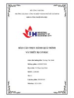 IUH | BÁO CÁO THỰC HÀNH QUÁ TRÌNH VÀ THIẾT BỊ CƠ HỌC | BƠM LY TÂM