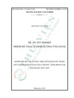 Đánh giá kết quả thực hiện kế hoạch sử dụng Đất hàng năm tại huyện cẩm mỹ, tỉnh Đồng nai giai Đoạn 2021 2023