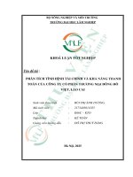 Phân tích tình hình tài chính và khả năng thanh toán của công ty cổ phần thương mại Đông Đô việt, lào cai