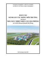 Báo cáo Đánh giá tác Động môi trường dự Án nhà máy nhiệt Điện lng hải phòng
