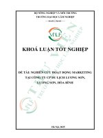 Nghiên cứu hoạt Động marketing tại công ty cp du lịch lương sơn, lương sơn, hòa bình