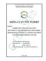 Nghiên cứu công tác kế toán bán hàng và xác Định kết quả hoạt Động kinh doanh tại công ty cổ phần giải pháp và công nghệ crmviet, hà nội