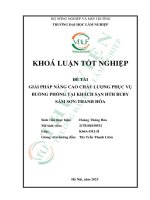 Giải pháp nâng cao chất lượng phục vụ buồng phòng tại khách sạn hth ruby sầm sơn   thanh hóa