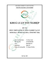 Phát triển kinh tế nông nghiệp tại xã minh hạc, huyện hạ hòa, tỉnh phú thọ