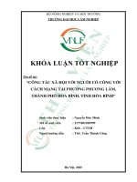 Công tác xã hội với người có công với cách mạng tại phường phương lâm, thành phố hòa bình, tỉnh hòa bình