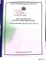 Báo cáo Đề xuất cấp giấy phép môi trường dự Án khai thác cụm mỏ cọc sáu Đồng nai