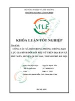 Công tác xã hội trong phòng chống bạo lực gia Đình Đối với phụ nữ trên Địa bàn xã phú mãn, huyện quốc oai, thành phố hà nội