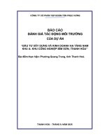 Báo cáo Đánh giá tác Động môi trường của dự Án Đầu tư xây dựng và kinh doanh hạ tầng nam khu a khu công nghiệp bỉm sơn thanh hóa