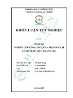 Nghiên cứu công tác quản trị tour tại công ty du lịch thành sen
