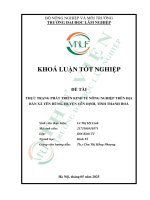 Thực trạng phát triển kinh tế nông nghiệp trên Địa bàn xã yên hùng, huyện yên Định, tỉnh thanh hóa