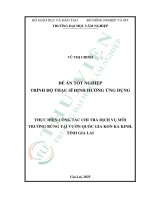 Thực hiện công tác chi trả dịch vụ môi trường rừng tại vườn quốc gia kon ka kinh, tỉnh gia lai