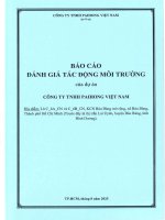 Báo cáo Đánh giá tác Động môi trường dự Án công ty tnhh paihong việt nam