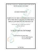 Nghiên cứu cấu trúc và Đa dạng loài cây của rừng nhiệt Đới Ở vườn quốc gia phou khao khouay, cộng hòa dân chủ nhân dân lào
