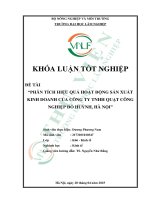Phân tích hiệu quả hoạt Động sản xuất kinh doanh của công ty tnhh quạt công nghiệp Đỗ huỳnh, hà nội