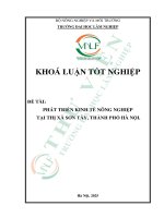 Phát triển kinh tế nông nghiệp tại thị xã sơn tây, thành phố hà nội