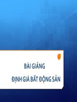 Bài Giảng -  Định Giá Bất Động Sản ( combo full slides 5 chương )