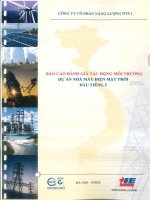 Báo cáo Đánh giá tác Động môi trường dự Án Điện mặt trời dầu tiếng 5