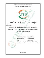 Công tác xã hội với người cao tuổi tại thị trấn chi Đông   huyện mê linh   thành phố hà nội