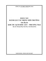 Báo cáo Đánh giá tác Động môi trường dự Án khu du lịch dốc lết phương mai