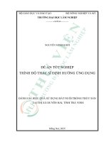 Đánh giá hiệu quả sử dụng Đất nuôi trồng thủy sản tại thị xã duyên hải, tỉnh trà vinh