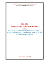 Báo cáo Đánh giá tác Động môi trường dự Án khai thác lộ thiên mỏ Đá vôi núi cây xoài và núi bãi voi