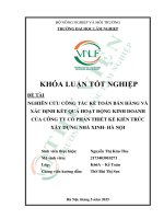 Nghiên cứu công tác kế toán bán hàng và xác Định kết quả hoạt Động kinh doanh của công ty cổ phần thiết kế kiến trúc xây dựng nhà xinh   hà nội
