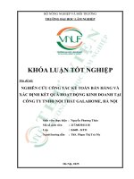Nghiên cứu công tác kế toán bán hàng và xác Định kết quả hoạt Động kinh doanh tại công ty tnhh nội thất galahome, hà nội