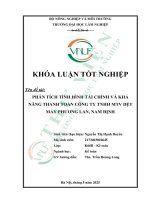 Phân tích tình hình tài chính và khả năng thanh toán công ty tnhh mtv dệt may phương lan, nam Định