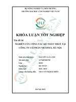 Nghiên cứu công tác kế toán thuế tại công ty cổ phần nicotex, hà nội