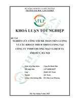 Nghiên cứu công tác kế toán tiền lương và các khoản trích theo lương tại công ty tnhh thương mại và dịch vụ anh Đức, hà nội